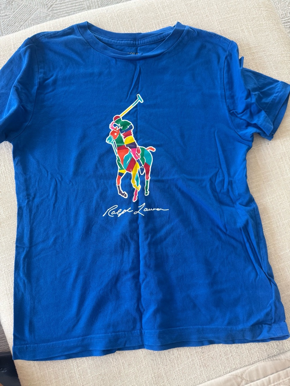 Polo by Ralph Lauren Royal Blue Tee with Multicolor Polo Player